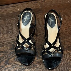 Cole Haan Black Strappy Sandals with Medium Heel